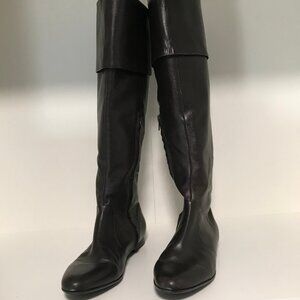 Brown Leather Knee High Zipper Boots Size 9M